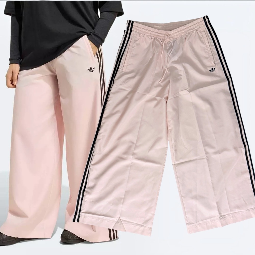 Adidas Originals Firebird TP Wide Leg Track Pants Sandy Pink Large
